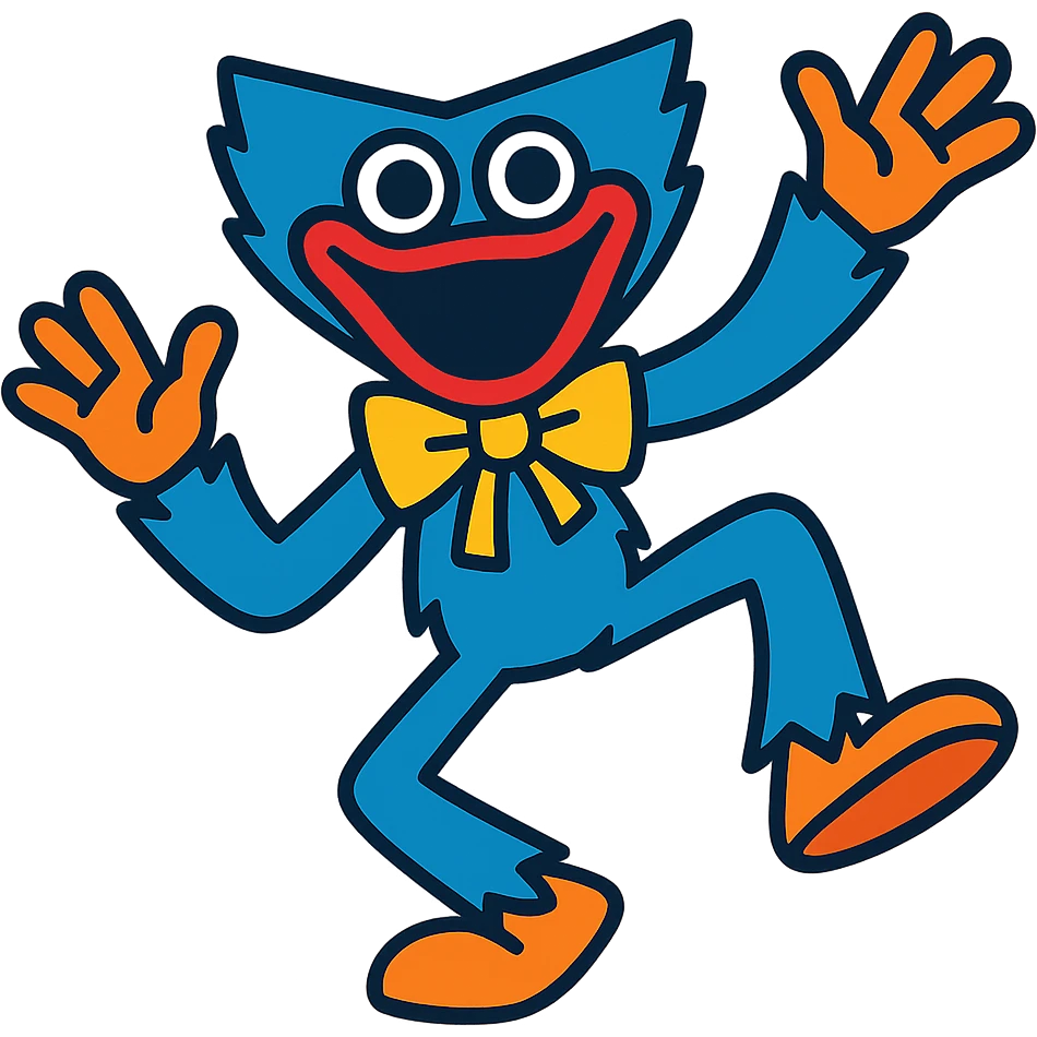 playful pose of Huggy Wuggy emoji