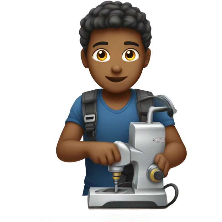 boy using polishing machine on the sailboat emoji