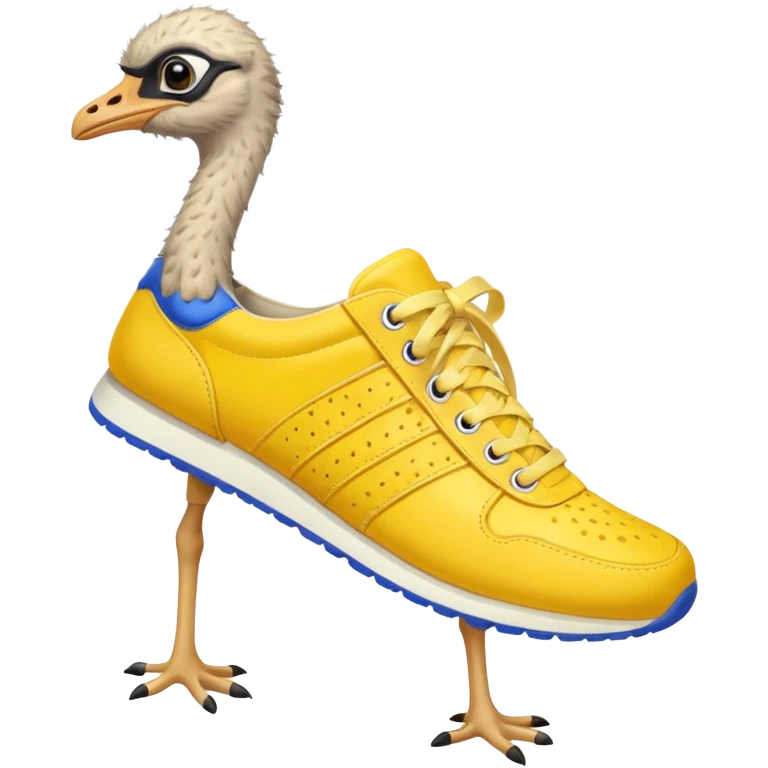  ostrich-in-yellow sneakers emoji