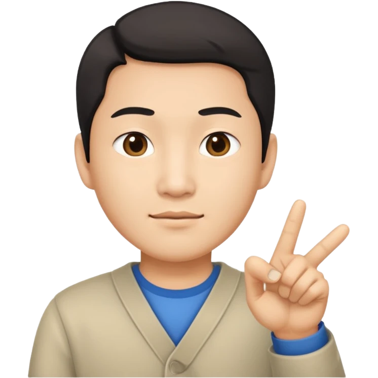 asian man pointing down emoji