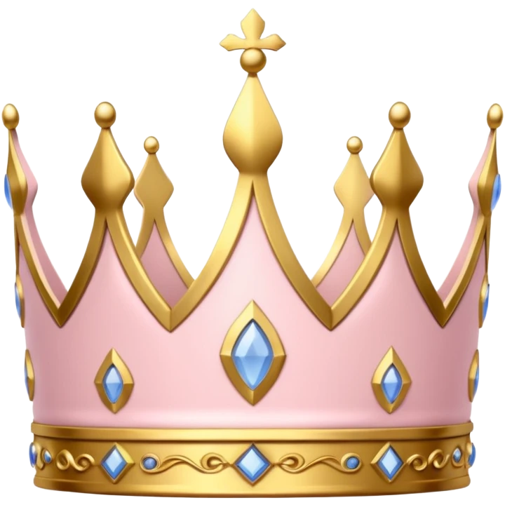 A luxurious light pink crown with golden accents and elegant details, featuring a prominent empty space  emoji