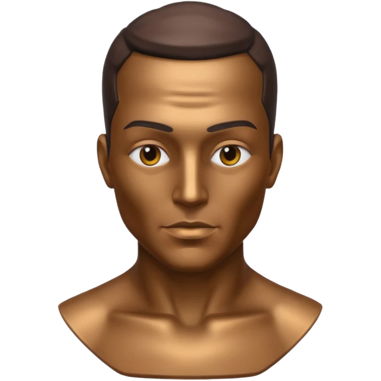metal painted man bust emoji
