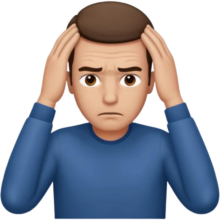 decision gesture man hands on top of the head emoji