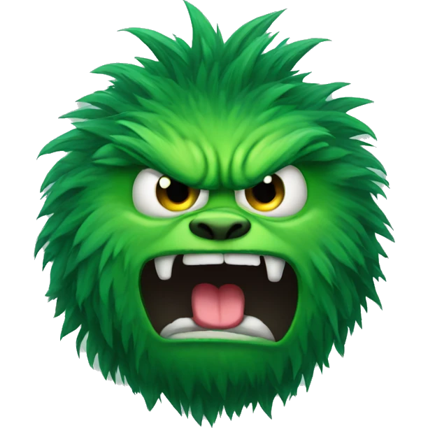 green angry hairy monster emoji