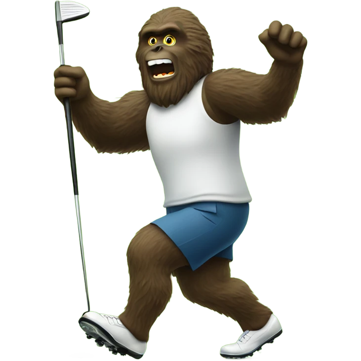 Big foot playing golf emoji