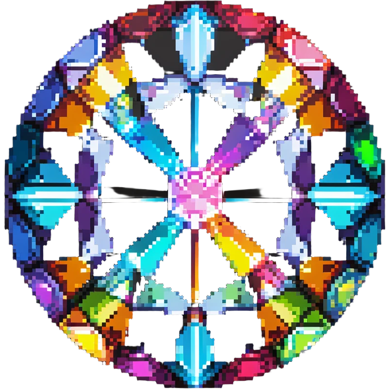 round cut rainbow gemstone with colorful prismatic effect emoji