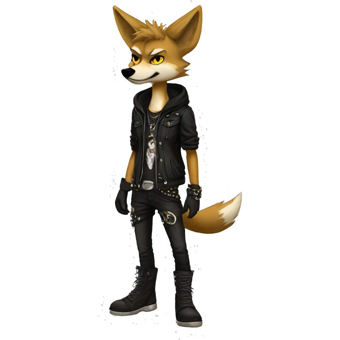 Anthro Punk Coyote Full body emoji