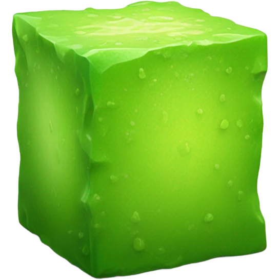 Cube shaped lime emoji