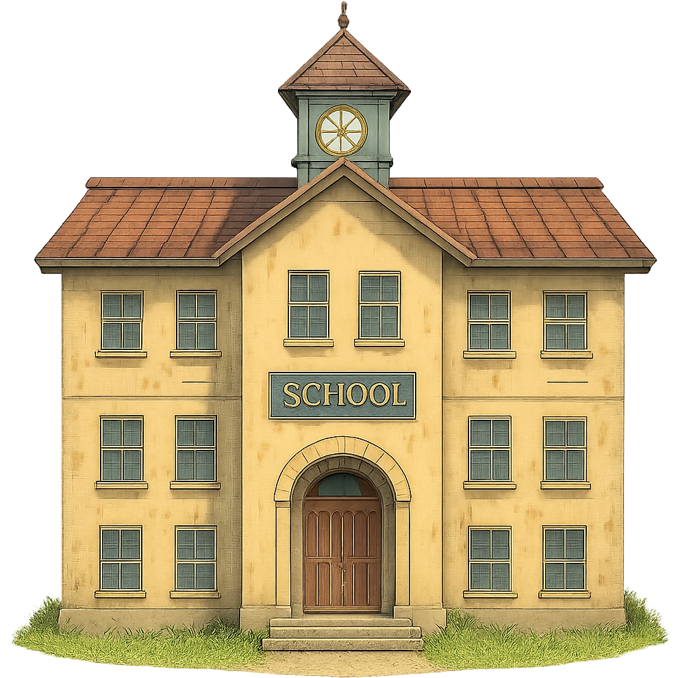 ghibli style school building emoji