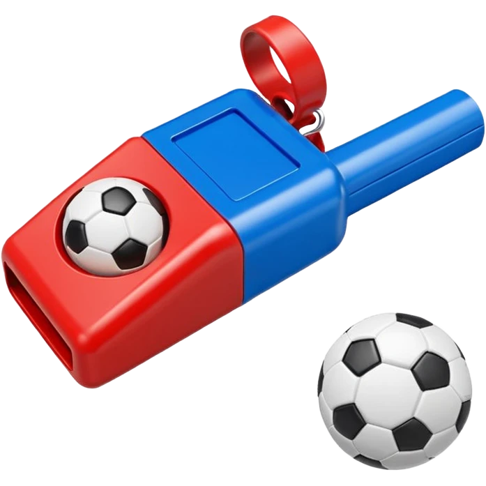 Soccer whistle in blue (#00A3E0) and red (#F9423A)  emoji