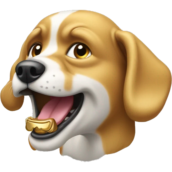 Dog with gold teeth emoji