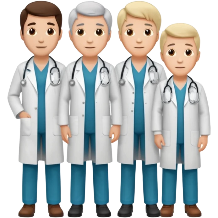 5 doctor staff all men make the differ in age make some space between em emoji