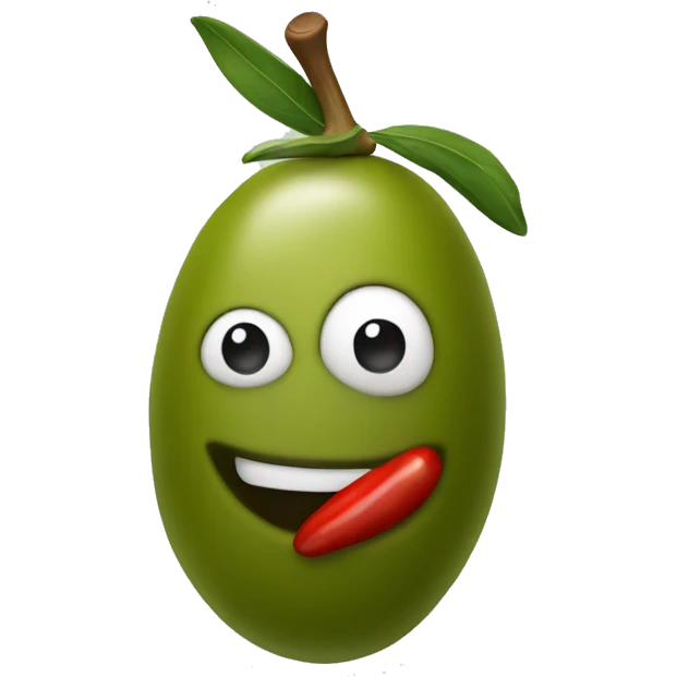 green olive stuffed with red pepper emoji