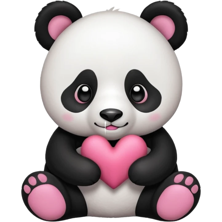 Panda blanco corazón rosa emoji