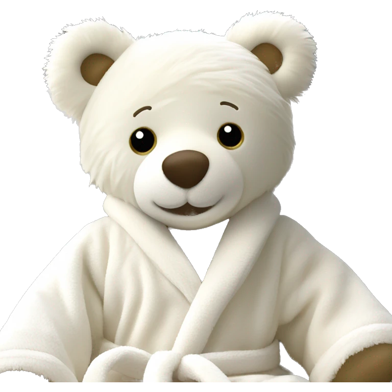 Jellycat Bartholomew White bathrobe Bear emoji