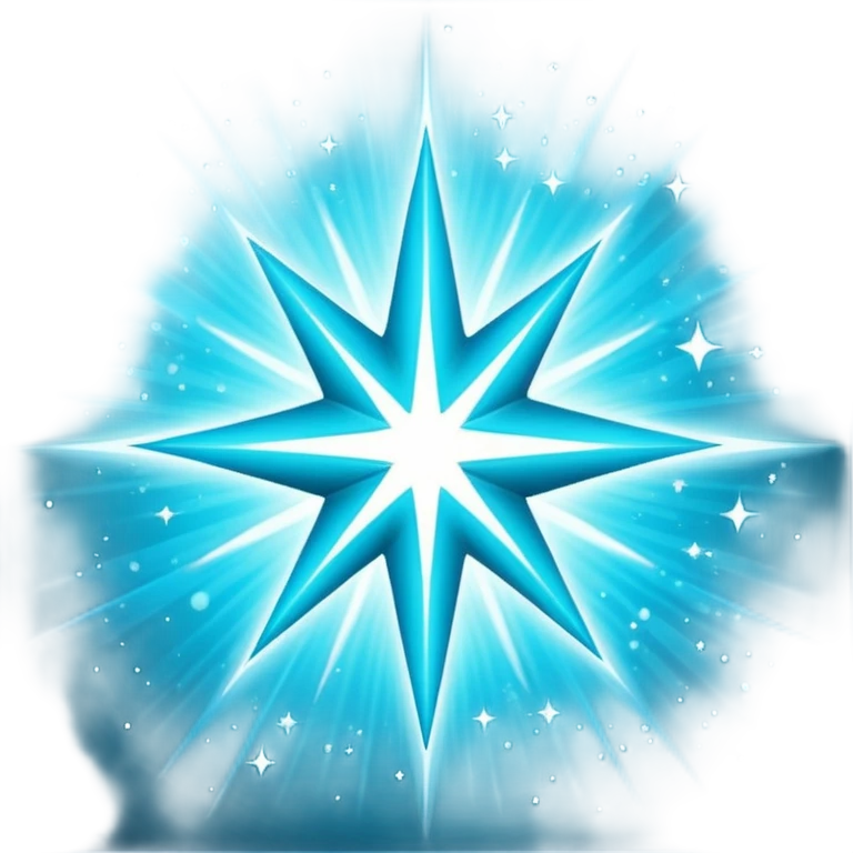 Glitter Cian Star Explosion emoji