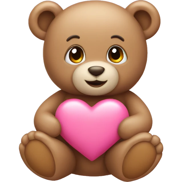 Pink heart with teddy bear emoji