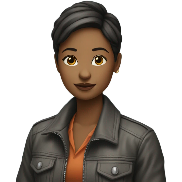 girl in jacket portrait emoji