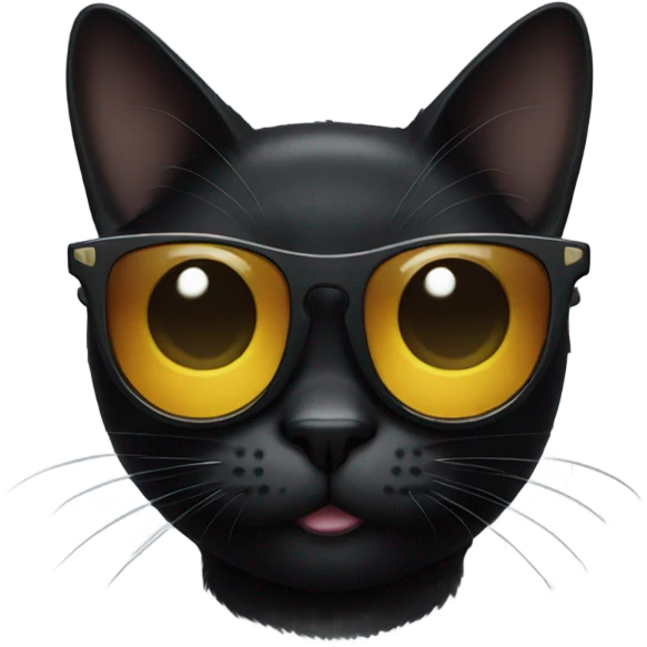 Black cat with sunglasses emoji