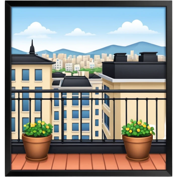 Rooftop balcony with view of the city emoji