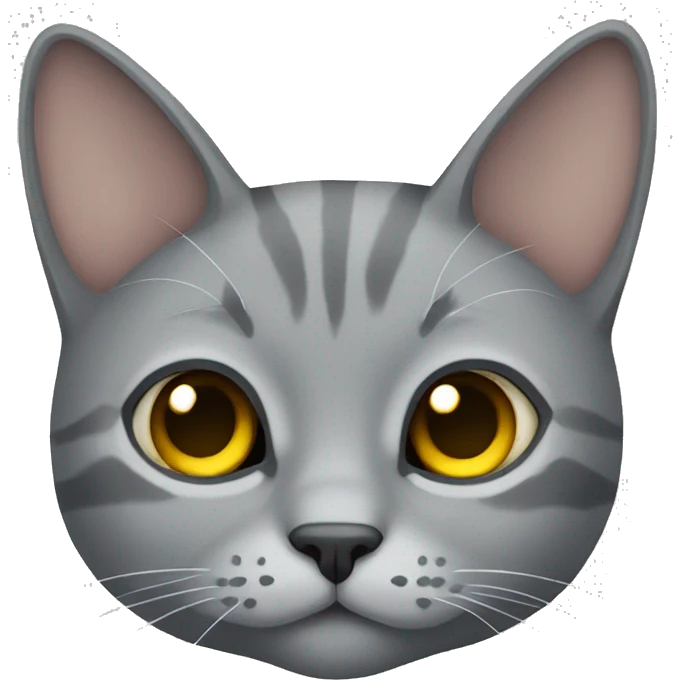 Grey cat laying down emoji