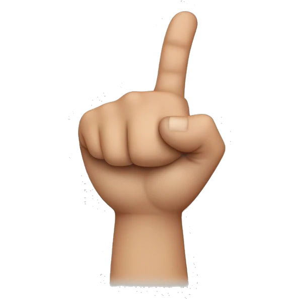 The pointer and middle finger of each hand fitting together like two pairs of scissors emoji