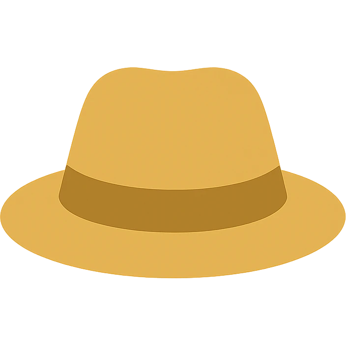 hat, flat color icon, clean and modern emoji
