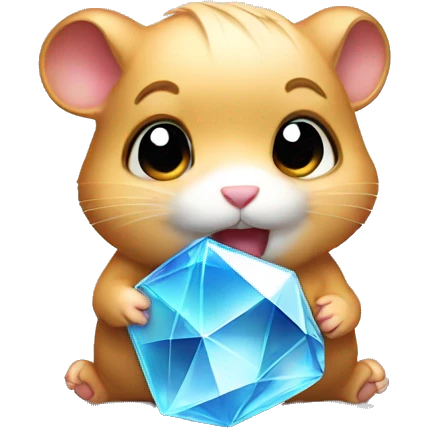 A hamster holding youtube diamond award emoji