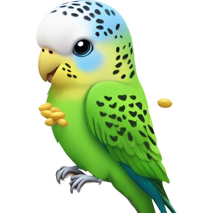 budgie eating seeds emoji