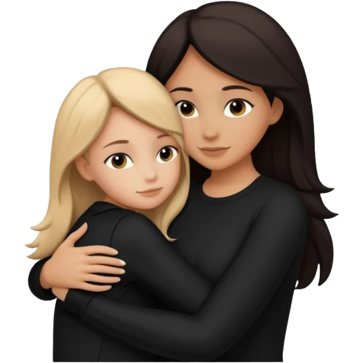Silueta de Abrazo de apoyo de madre e hija emoji