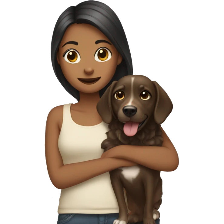 Girl and her dog emoji