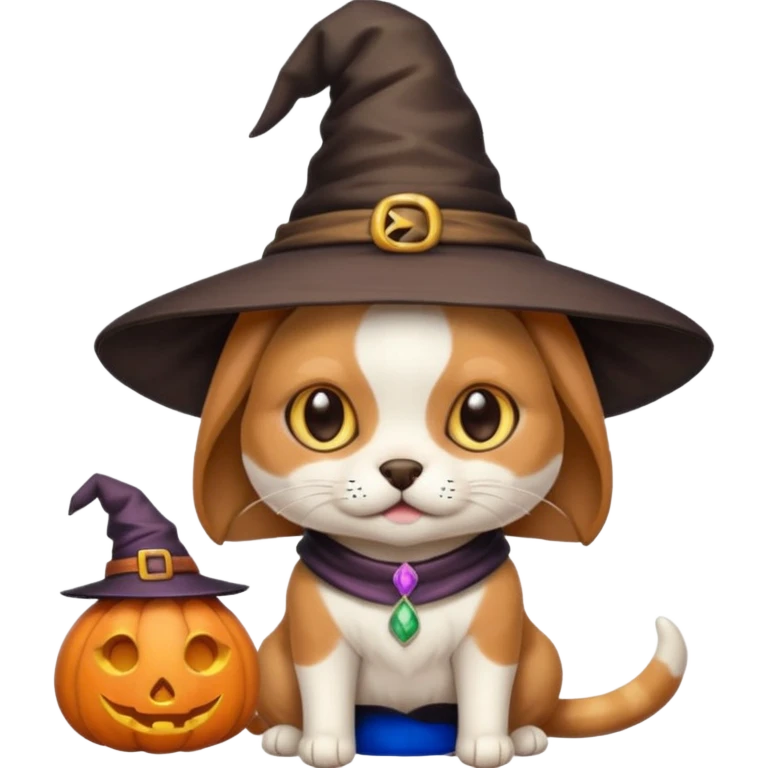 Dog witch cat emoji