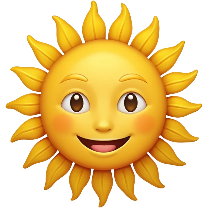 smiling sun emoji, simple and cheerful emoji