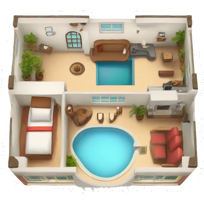 a top down shot of an airbnb appartement emoji