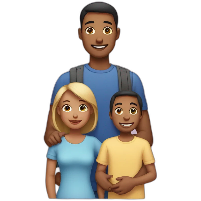 One son one daughter and baby and parents emoji