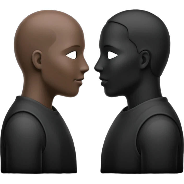 two silohuettes speaking emoji