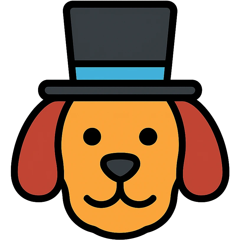 dog with tophat emoji
