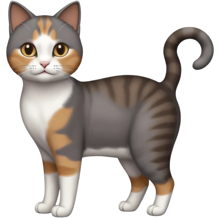 full body half dark grey and half white cat with white front legs emoji