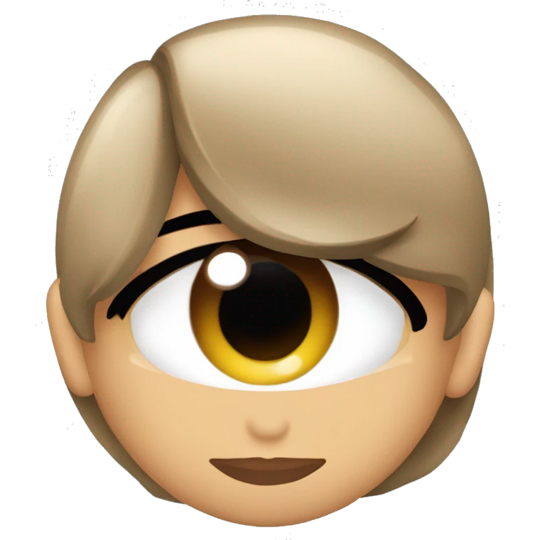 Morena pero clara pelo rizado medio largo ojos oscuros emoji