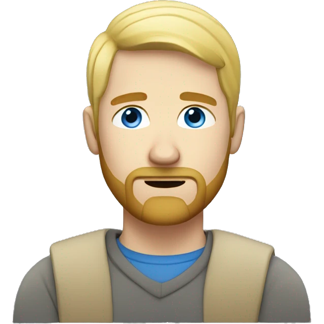 bored blond man with short hair a light blond beard and blue eyes  emoji