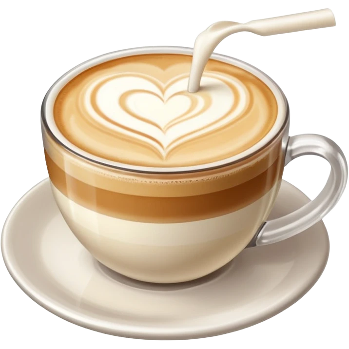 Latte art sin la taza, solo el diseño con leche emoji