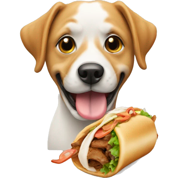 a dog eating a döner emoji