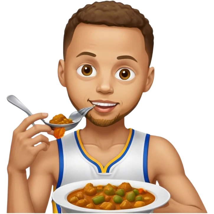Steph curry eating curry emoji