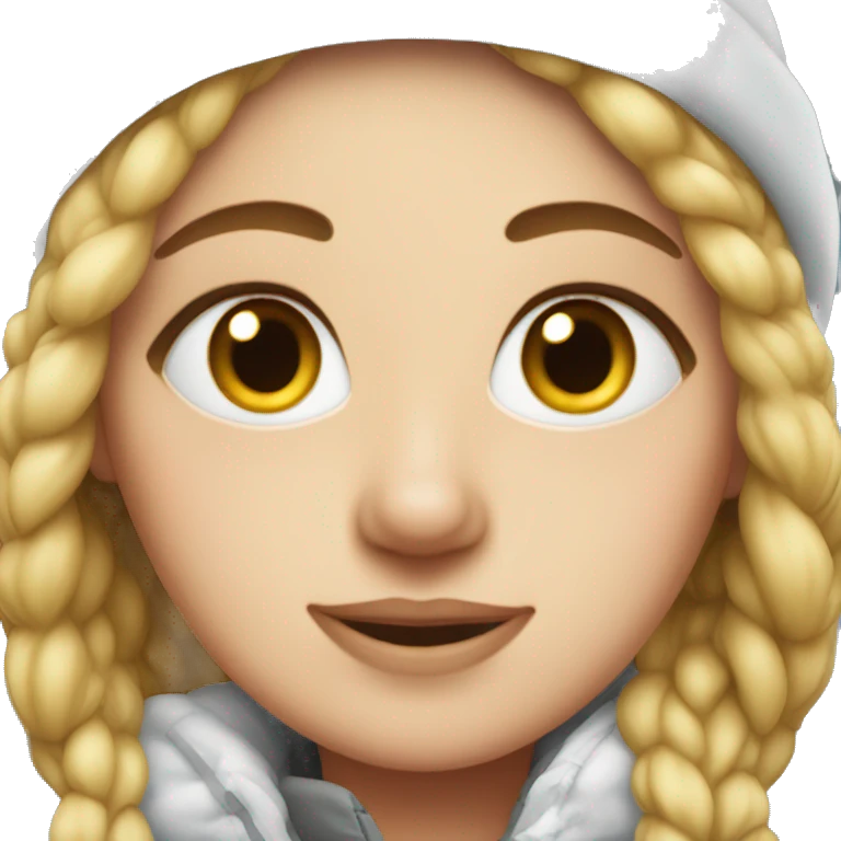 White girl in snow clothes emoji