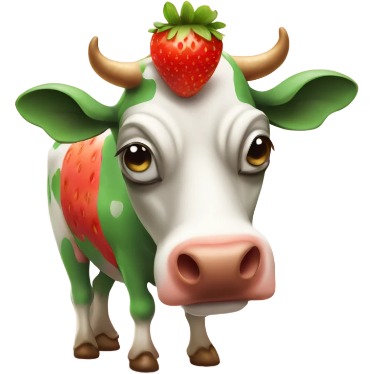 Strawberry cow emoji