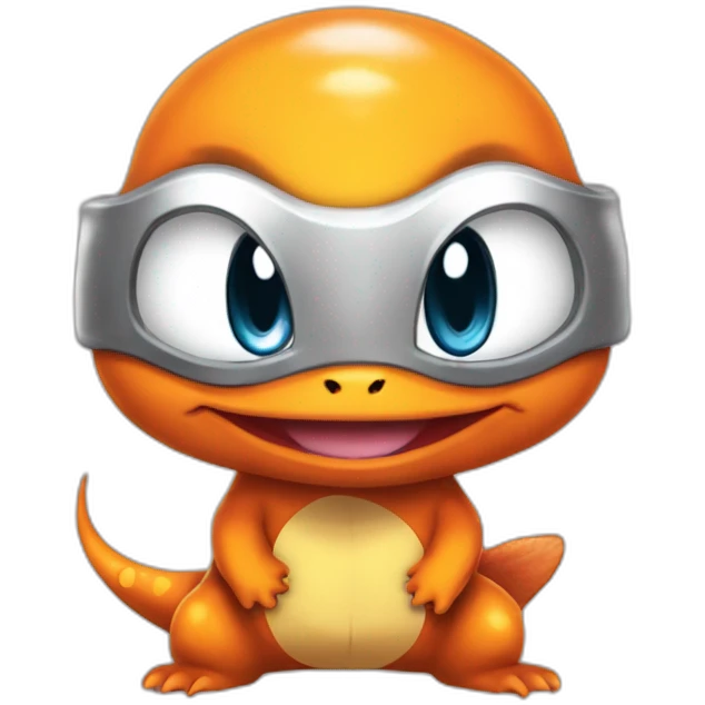 Charmander pokémon heureux avec un coeur emoji