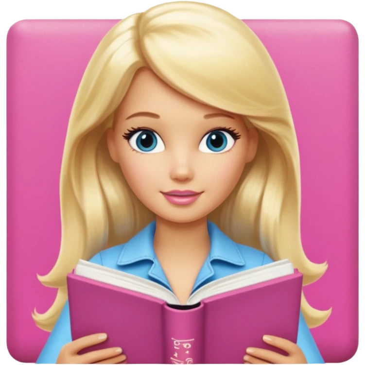 barbie reading huge philosophy book emoji