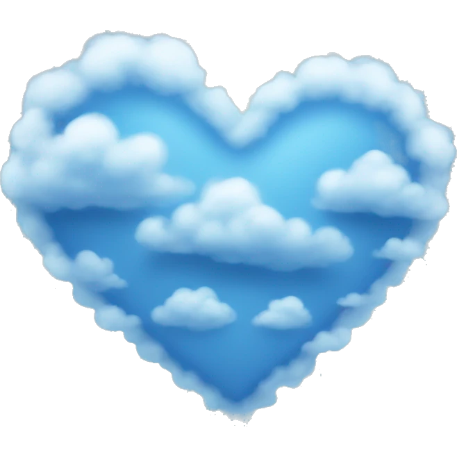 Blue cloudy heart emoji