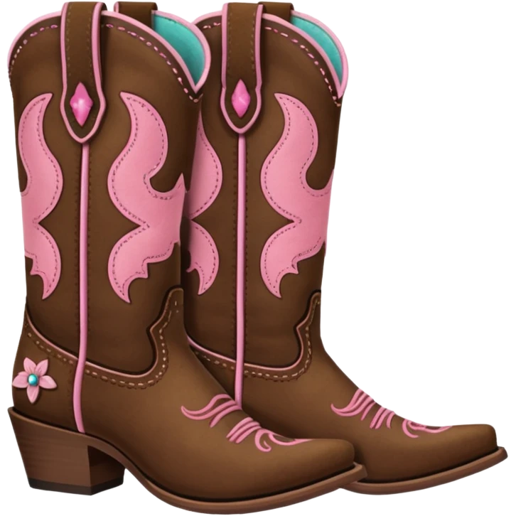 cowgirl boots cute a tiny bit of pink on it emoji
