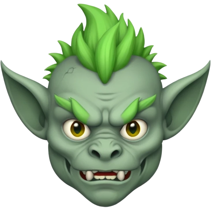 a Gargoyle with green mohawk hair emoji